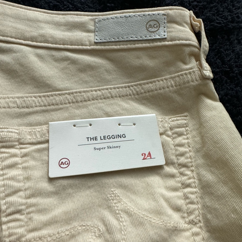 AG Adriano Goldschmied “the legging” white corduroy pants